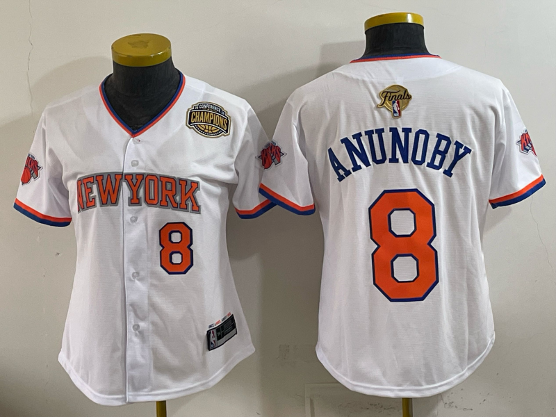 Youth New York Knicks #8 Anunoby white 2026 Nike NBA jersey 0627002
